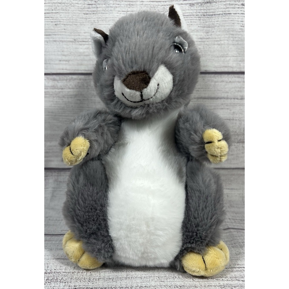 The Bear Factory Squirrel Plush‎ Stuffed Animal Gray White Recycled Fabrics 9 in
